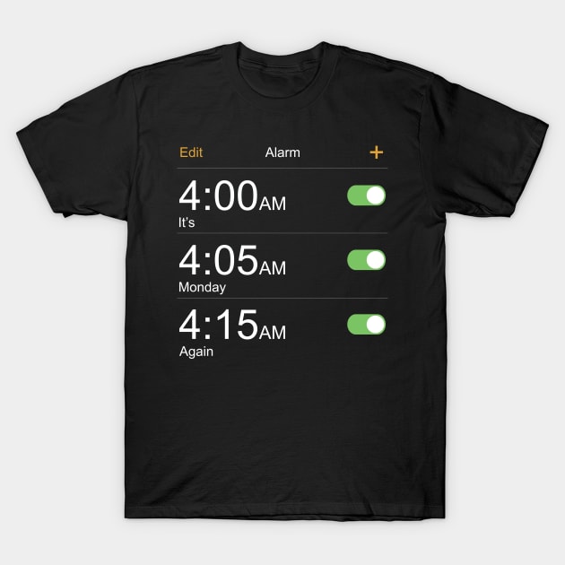 Funny Alarm Clock Monday Again Adult Kids Tee Gift T-Shirt by Freid